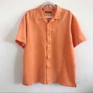 Vintage Milano Bay Hawaiian Button Down Orange